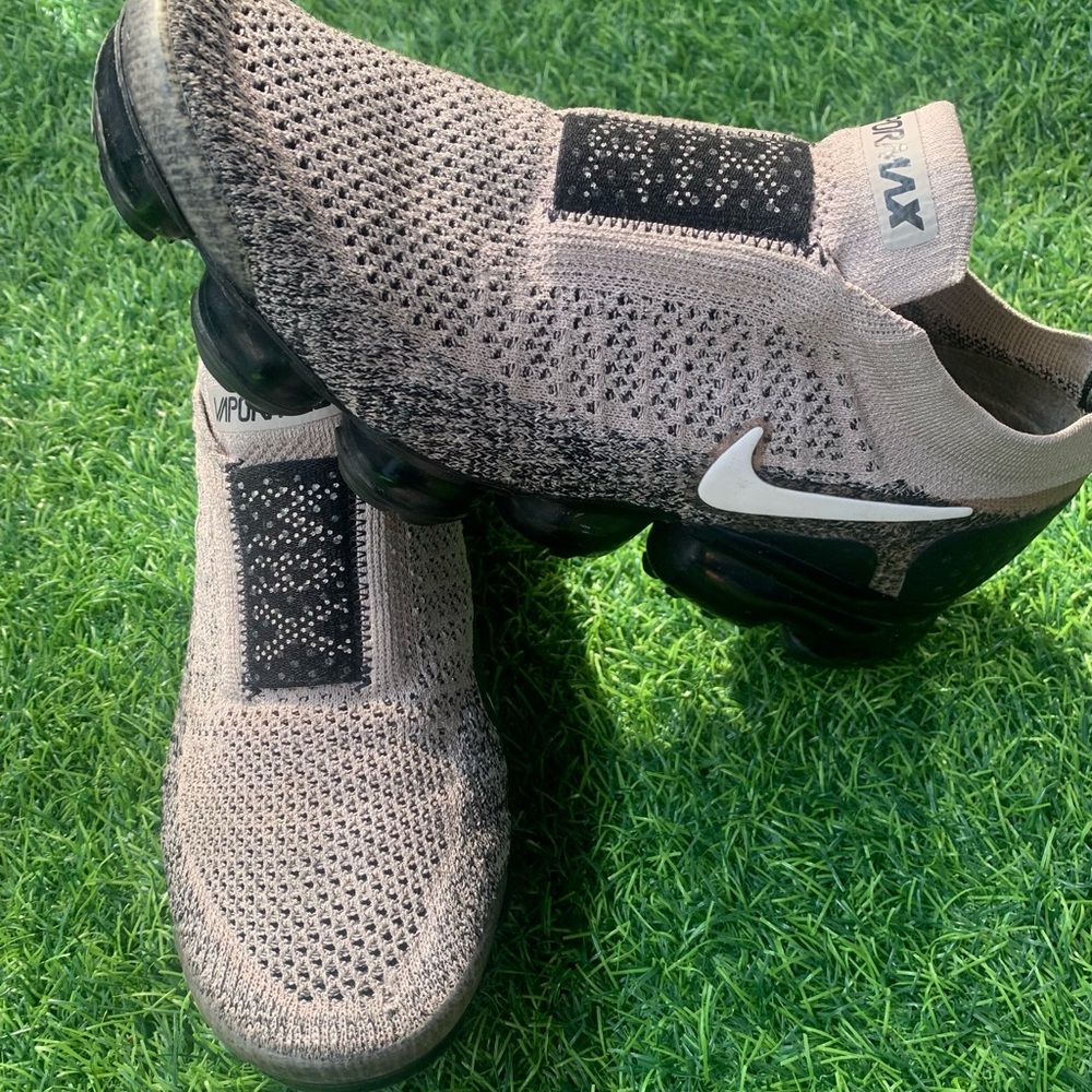 Nike Women’s Slip-On VaporMax Knit Sneakers — Beige and Black